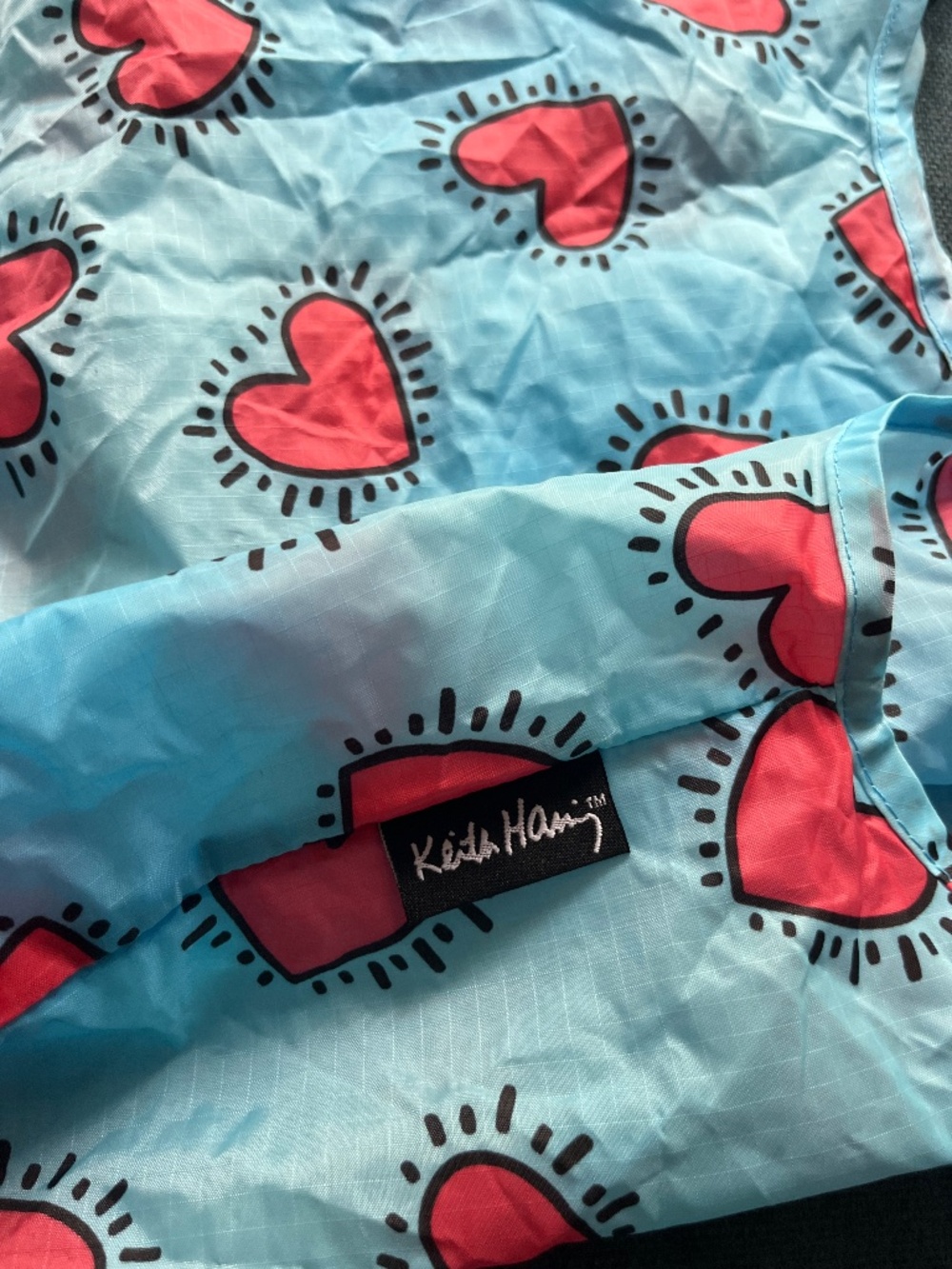 Keith Haring heart print Baggu - blue with hearts - Picture 5 of 8